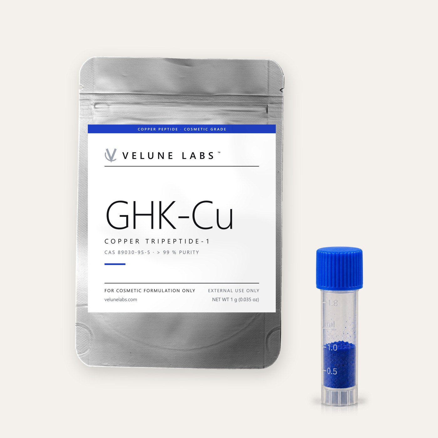 GHK-Cu pouch and 1 g vial